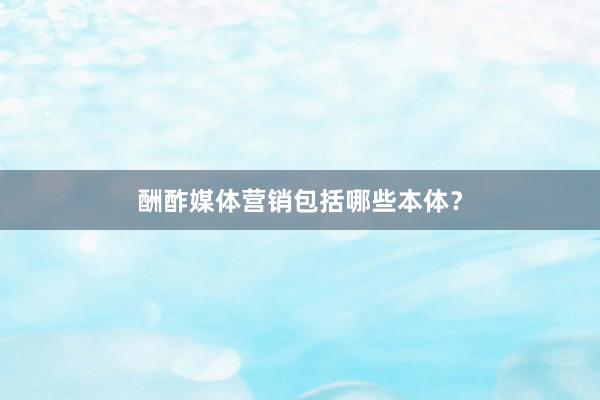 酬酢媒体营销包括哪些本体？